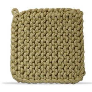 Crochet Trivet Potholder by tag - lettuce green